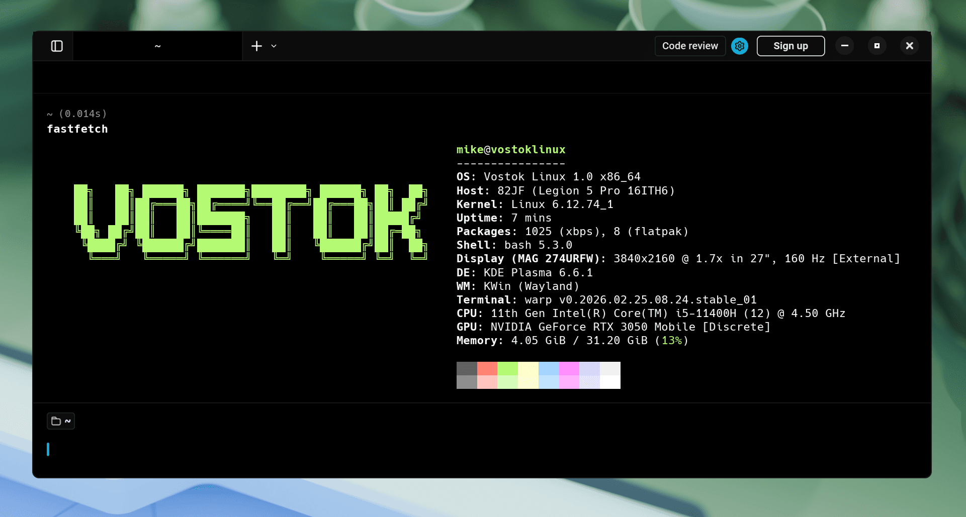 ⚡️ Warp Terminal — modern Rust-based terminal with AI now in Vostok